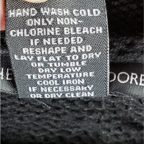 Chelsea & Theodore Sweater Dress Women L Grey Cable Knit Bell Sleeve Roll Neck - Picture 5 of 6